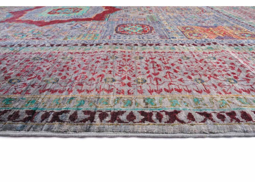 Dull Red & Green Traditional Style Rug 7.7x5.6 ft Wool-Cotton Memluk - Rugs Turkey