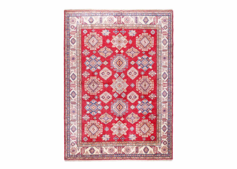 Exclusive Sherwan Hand-Knotted Red Rug Wool 9x7 ft Traditional - Rugs Turkey