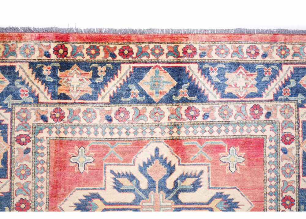 Exclusive Sherwan Red-Blue 8x6 Rug - Hand-Knotted with WoolCotton - Rugs Turkey