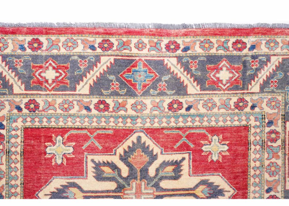 Exclusive Sherwan Red-Blue 8x6 Rug - Hand-Knotted with WoolCotton - Rugs Turkey