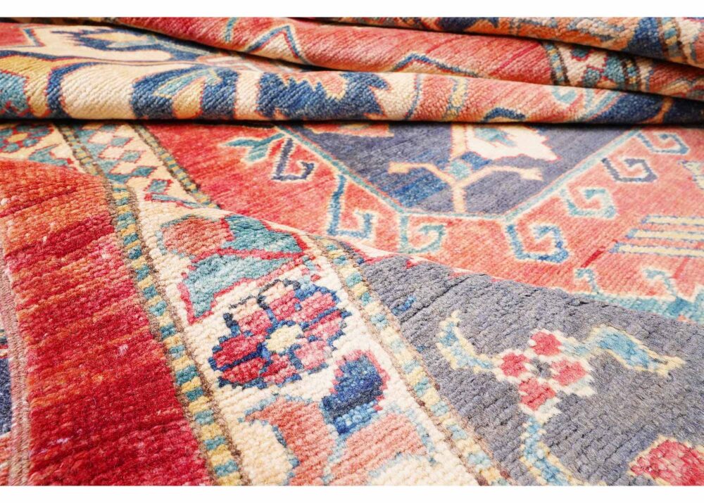 Exclusive Sherwan Red-Blue 8x6 Rug - Hand-Knotted with WoolCotton - Rugs Turkey