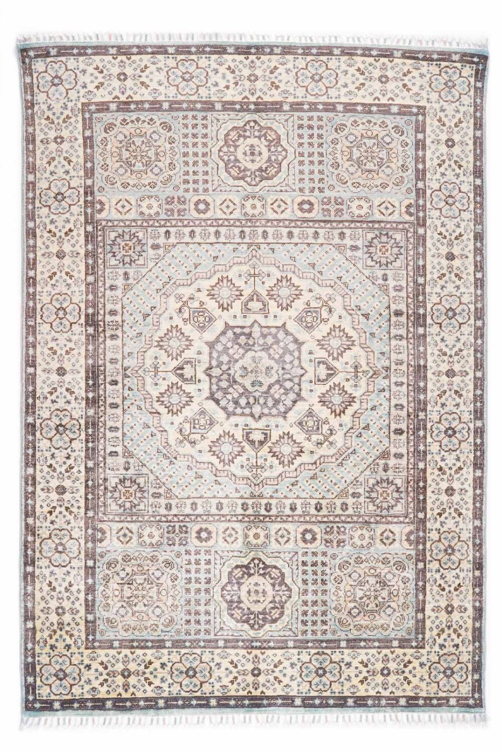 Geometric Beige Rugs for Living Room Traditional Memluk 5.9x5.6 ft - Rugs Turkey