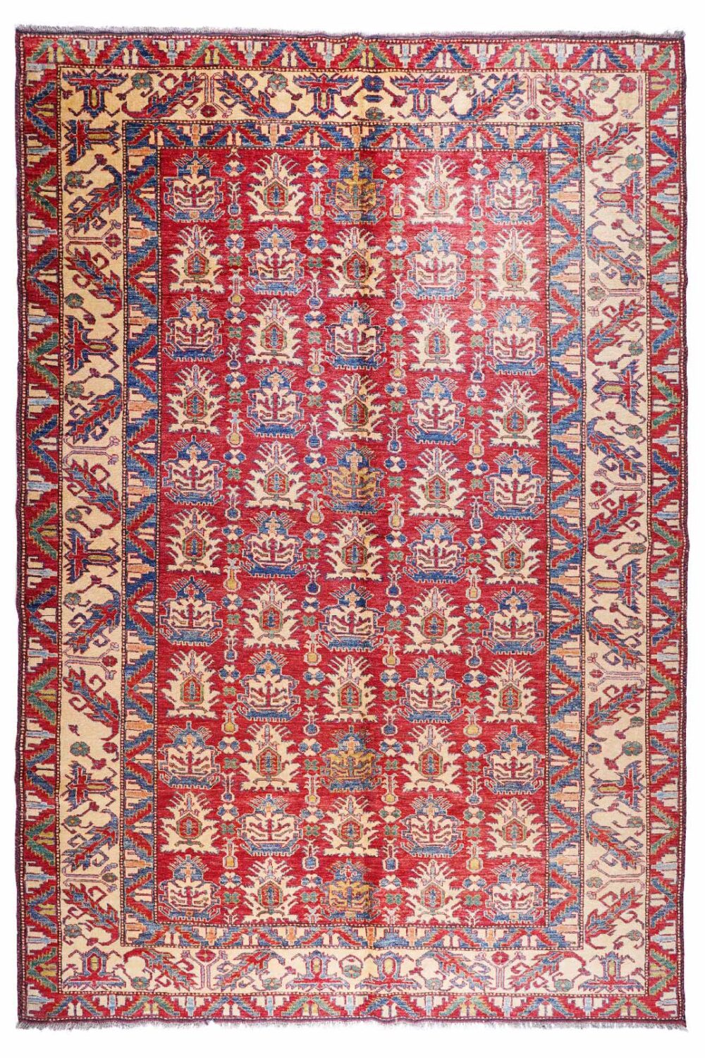 Hand-Knotted Bedroom Red Traditional Rug - 9.7x7.3 ft Sherwan - Rugs Turkey