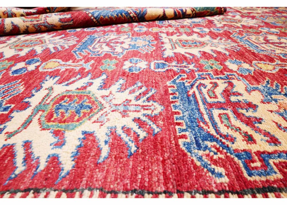 Hand-Knotted Bedroom Red Traditional Rug - 9.7x7.3 ft Sherwan - Rugs Turkey