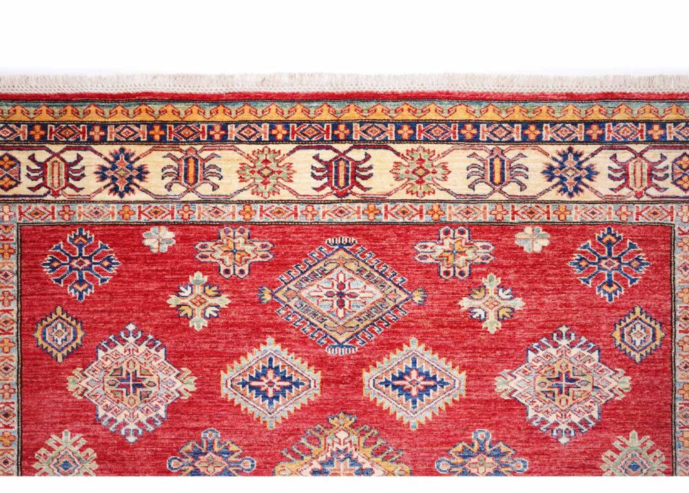 High-End Red Beige Rug - Hand-knotted Traditional Sherwan 7.3x6 ft - Rugs Turkey