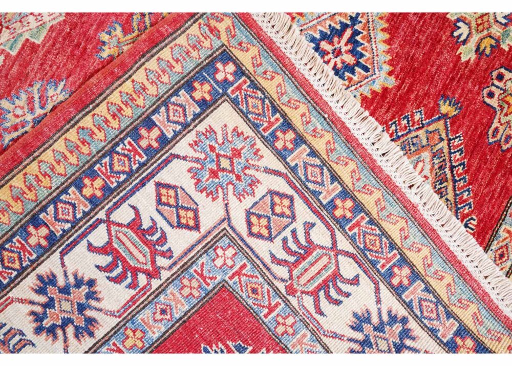 High-End Red Beige Rug - Hand-knotted Traditional Sherwan 7.3x6 ft - Rugs Turkey