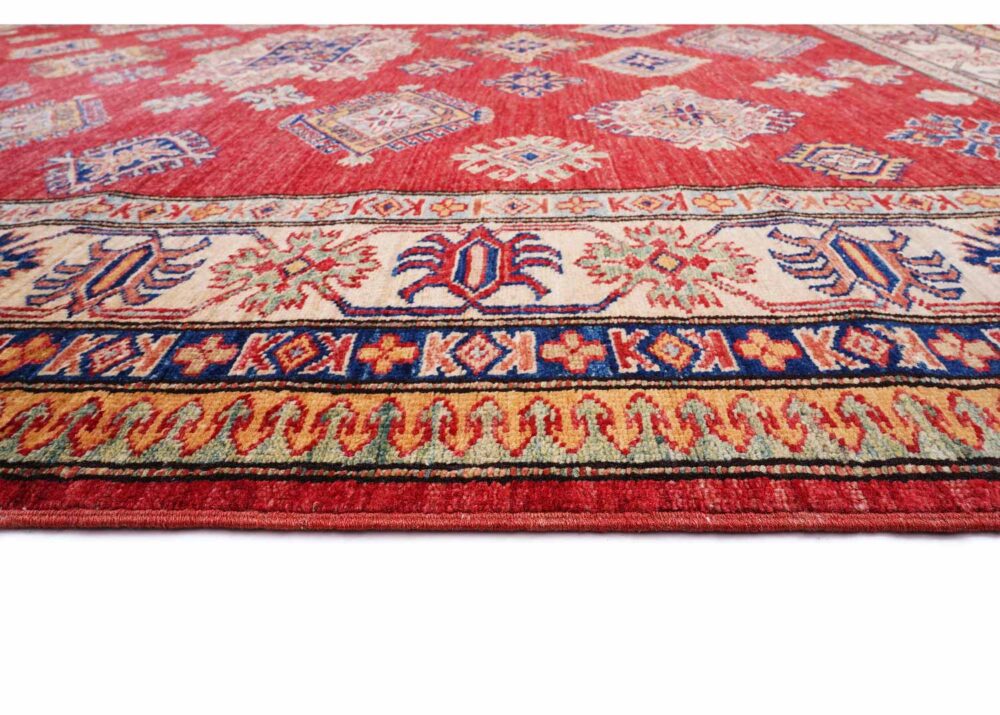 High-End Red Beige Rug - Hand-knotted Traditional Sherwan 7.3x6 ft - Rugs Turkey