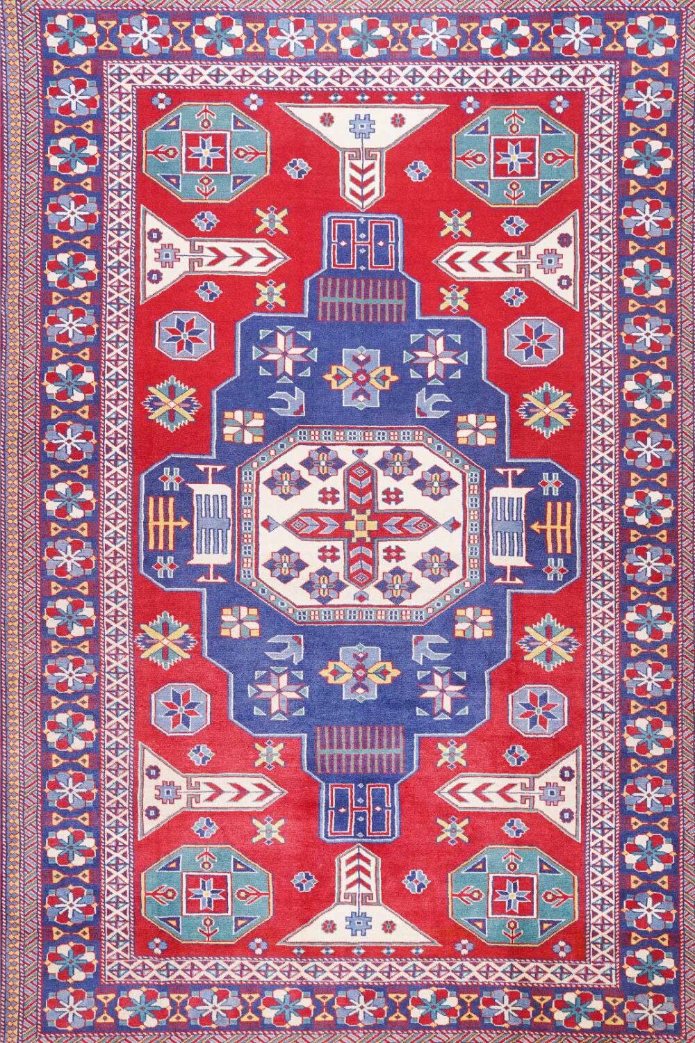 High-End RedBlue Sherwan Modern Traditional Rug 7.8x6 ft - Rugs Turkey