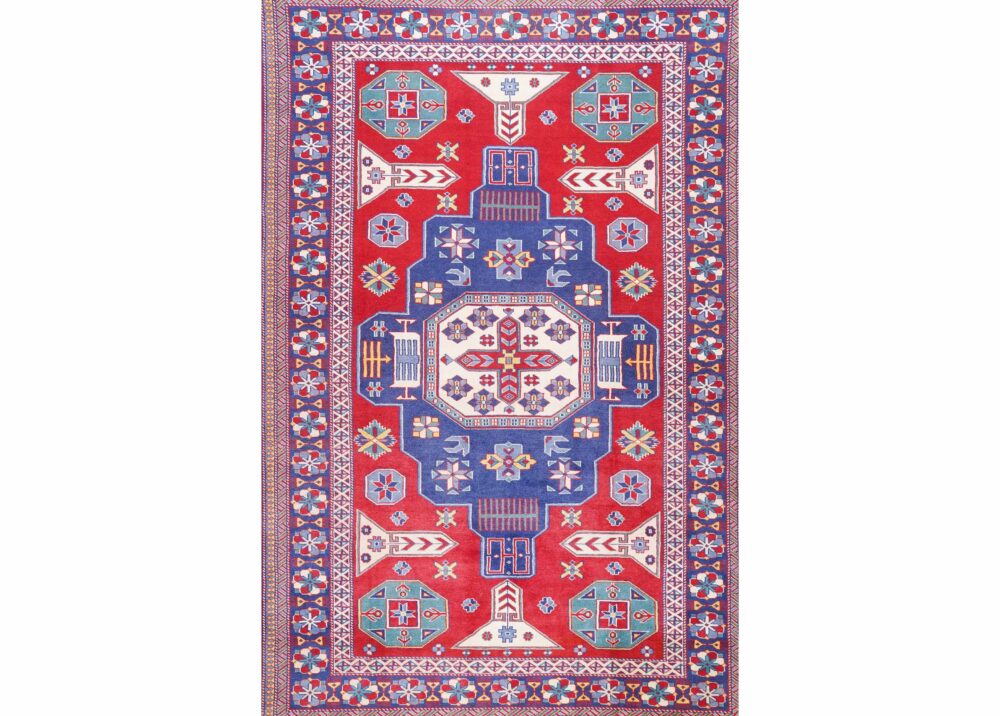 High-End RedBlue Sherwan Modern Traditional Rug 7.8x6 ft - Rugs Turkey