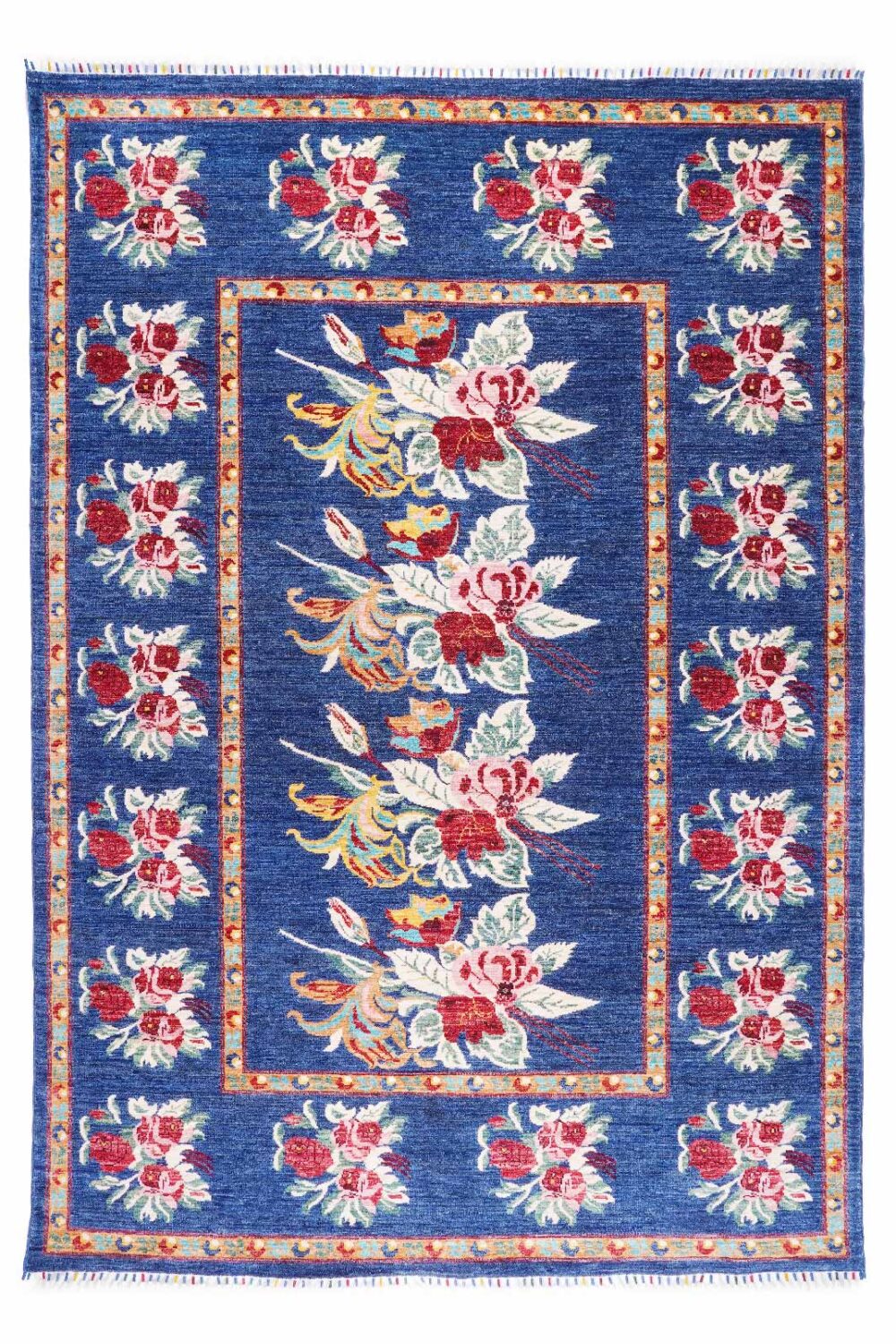 High-end Horgan Blue Area Rug - Traditional Floral Pattern 8.2x5.7 ft - Rugs Turkey