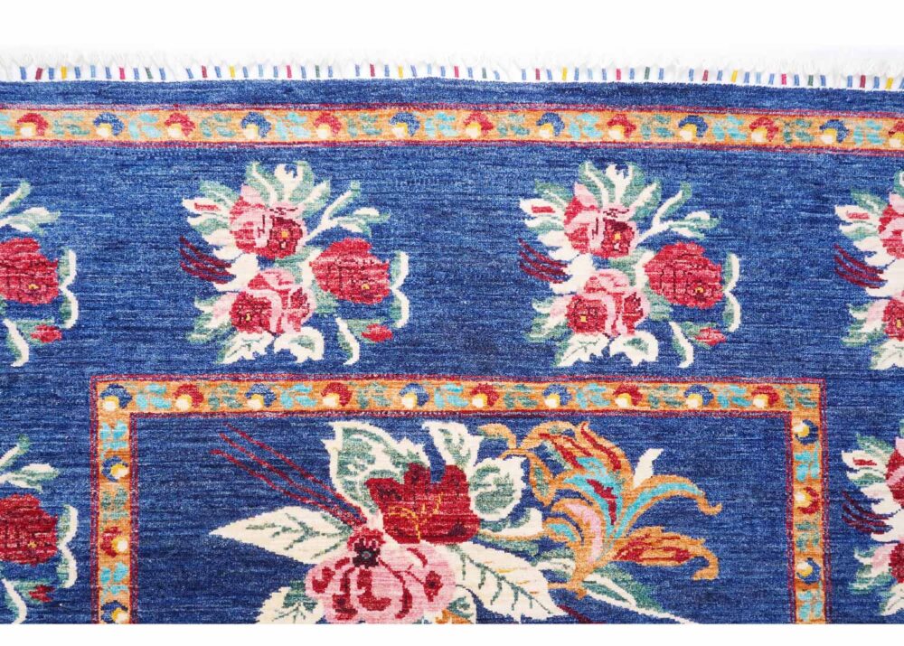 High-end Horgan Blue Area Rug - Traditional Floral Pattern 8.2x5.7 ft - Rugs Turkey