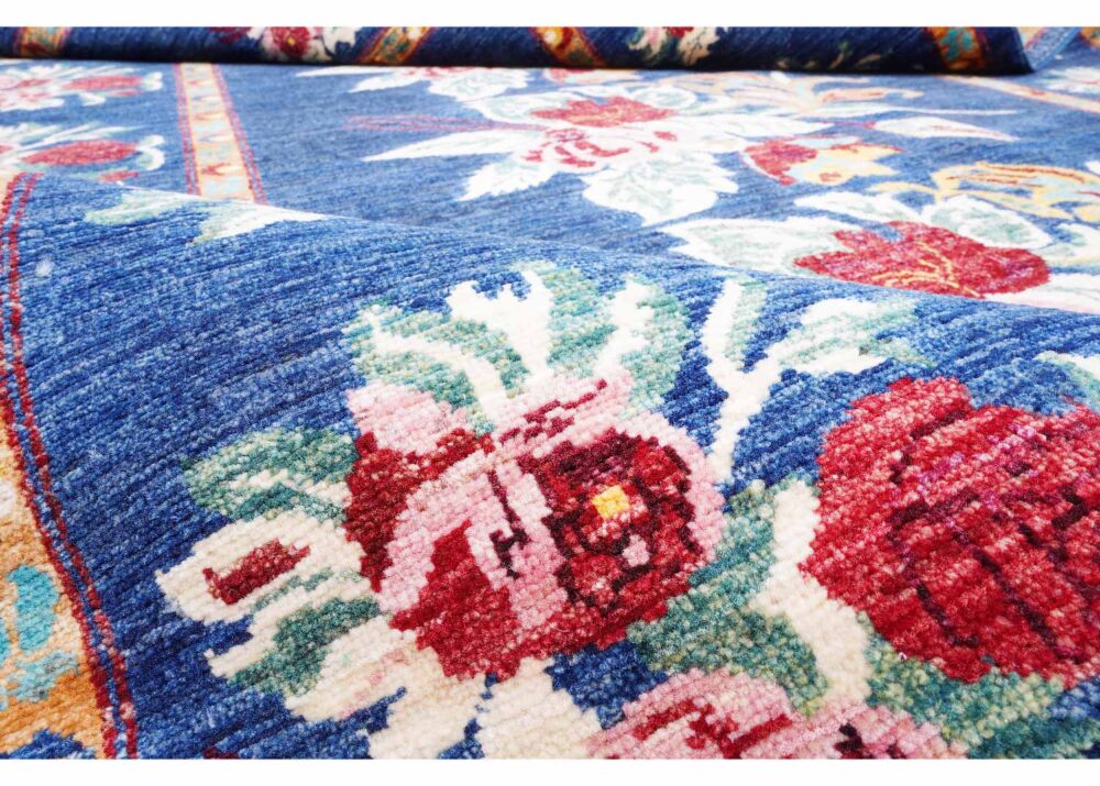 High-end Horgan Blue Area Rug - Traditional Floral Pattern 8.2x5.7 ft - Rugs Turkey