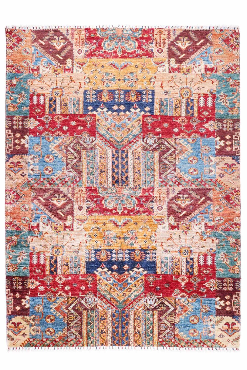 High-end Traditional Horcan Multicolored Rug - 7.9x6.3 ft Hand-Knotted - Rugs Turkey