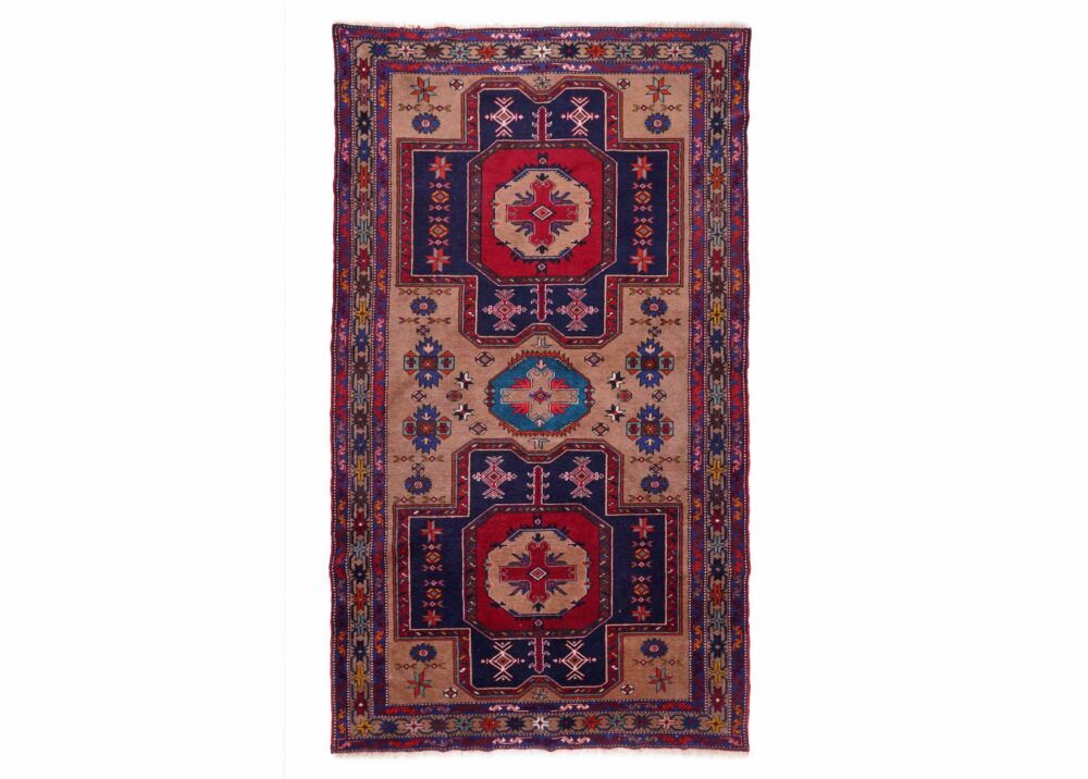 Karabag Vintage Wool Area Rug Hand-Knotted 6.8x3.9 ft Traditional - Rugs Turkey