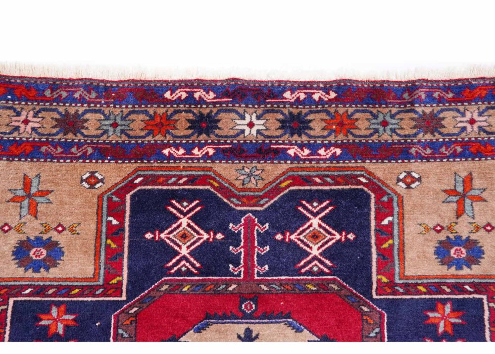 Karabag Vintage Wool Area Rug Hand-Knotted 6.8x3.9 ft Traditional - Rugs Turkey