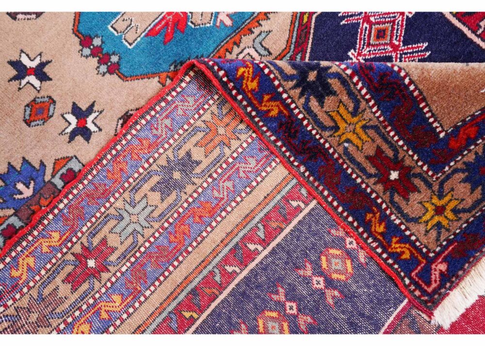 Karabag Vintage Wool Area Rug Hand-Knotted 6.8x3.9 ft Traditional - Rugs Turkey