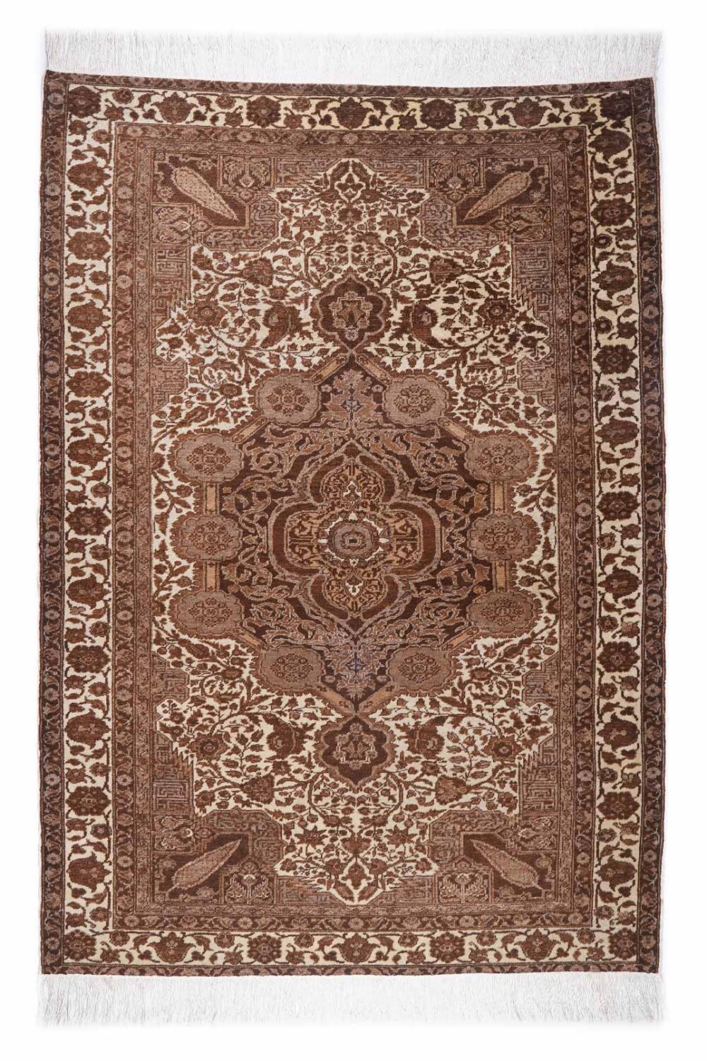 Kayseri Naturel Brown Beige Area Rug Traditional Oriental 6.5x4.7 ft - Rugs Turkey