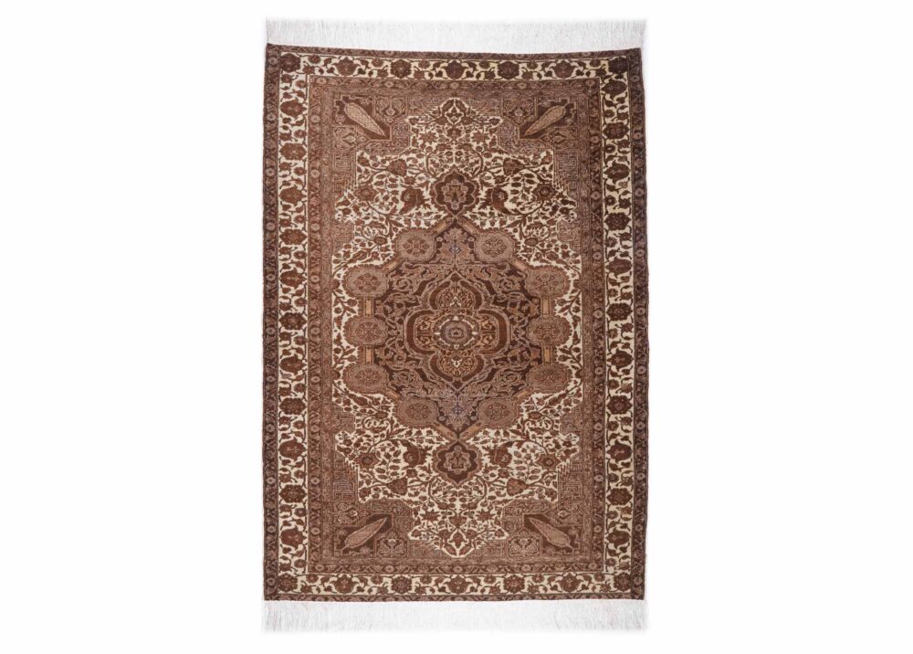 Kayseri Naturel Brown Beige Area Rug Traditional Oriental 6.5x4.7 ft - Rugs Turkey