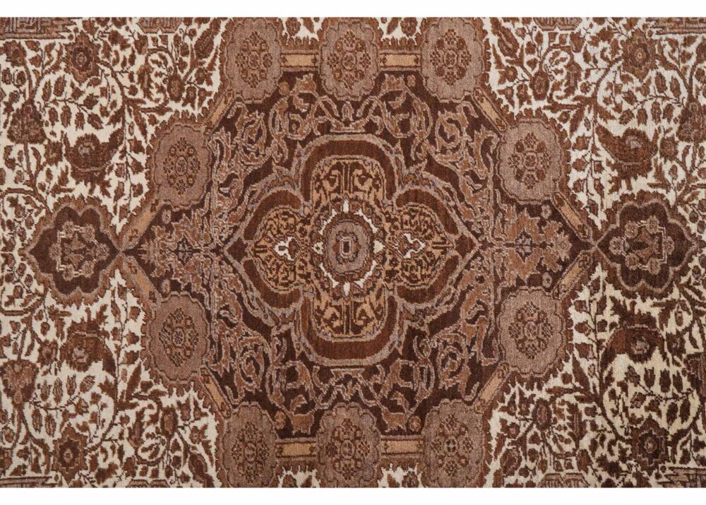 Kayseri Naturel Brown Beige Area Rug Traditional Oriental 6.5x4.7 ft - Rugs Turkey