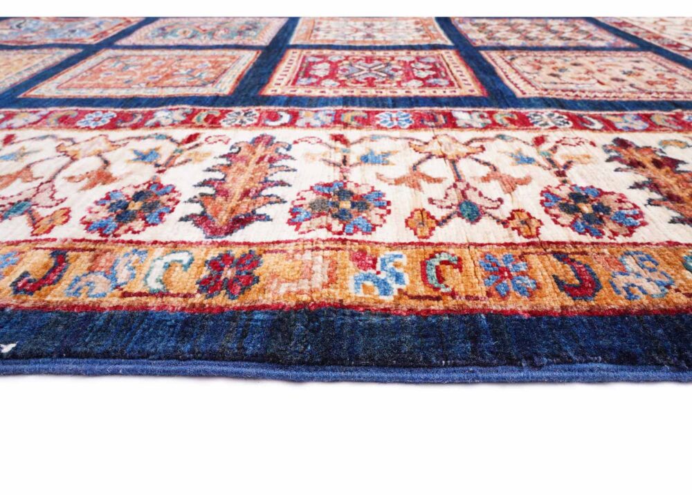 Luxury Horgan Traditional Checkered Beige Rug 8.2x5.8 ft Hand-Knotted - Rugs Turkey