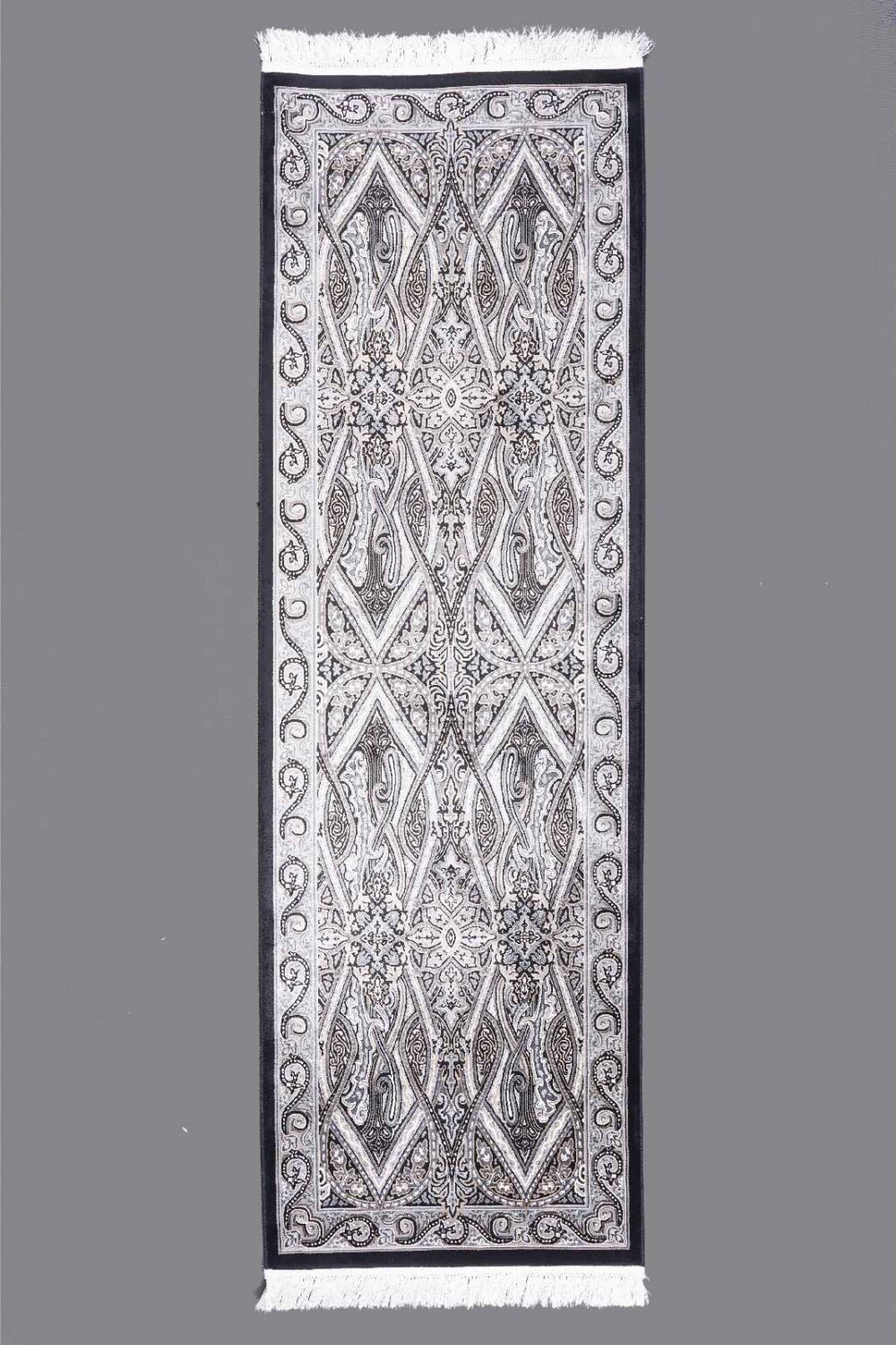 Medallion Bamboo-Silk Modern Kitchen Runner Machine Made 6x2 ft - Rugs Turkey