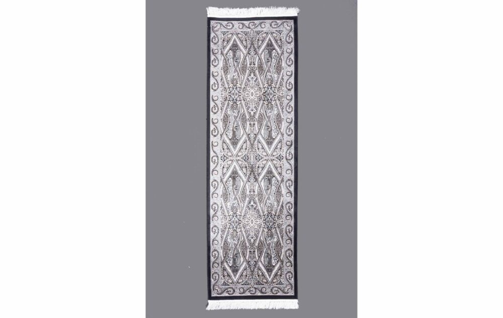 Medallion Bamboo-Silk Modern Kitchen Runner Machine Made 6x2 ft - Rugs Turkey