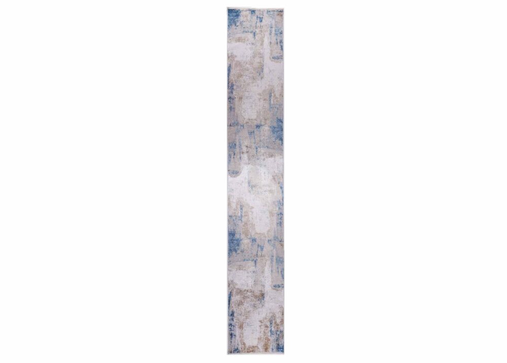 Medallion Design Extra Long Runner Machine-Made Modern Grey-Blue - Rugs Turkey