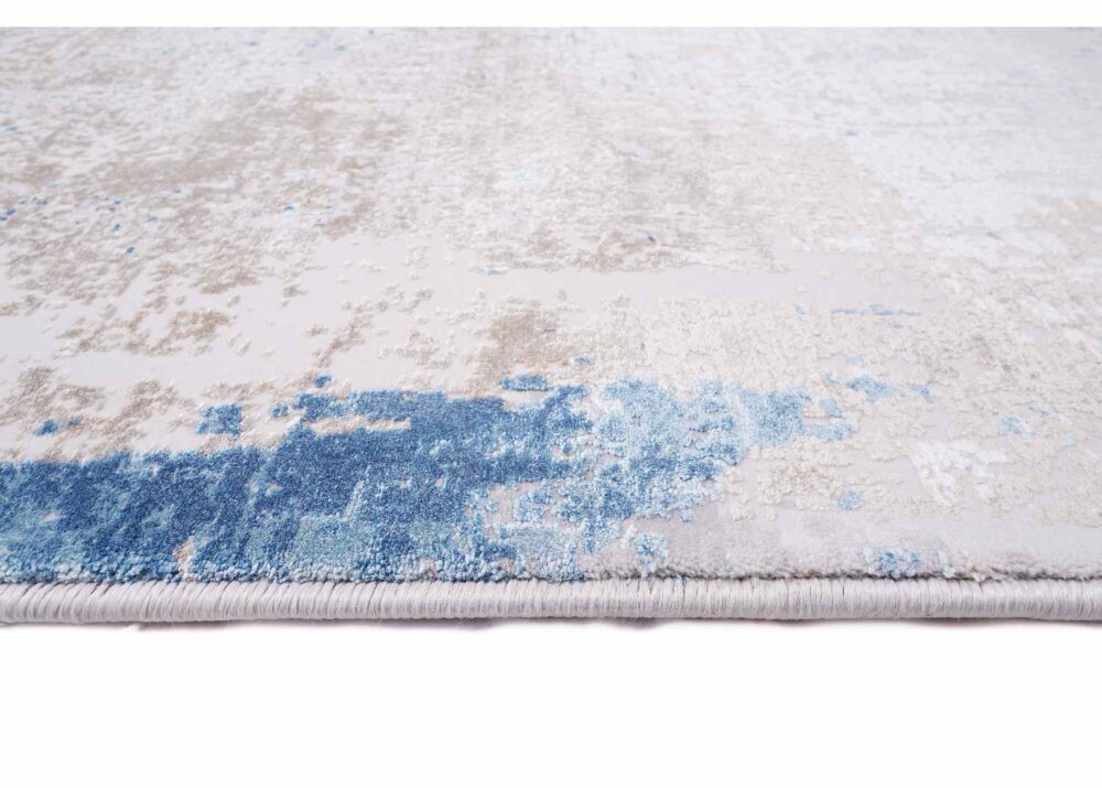 Medallion Design Extra Long Runner Machine-Made Modern Grey-Blue - Rugs Turkey