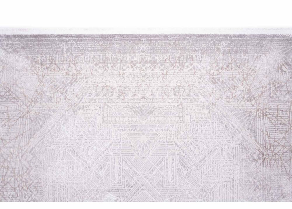 Modern Beige-Brown Abstract Living Room Rugs 5.2x7.5 ft Cotton-Bamboo - Rugs Turkey