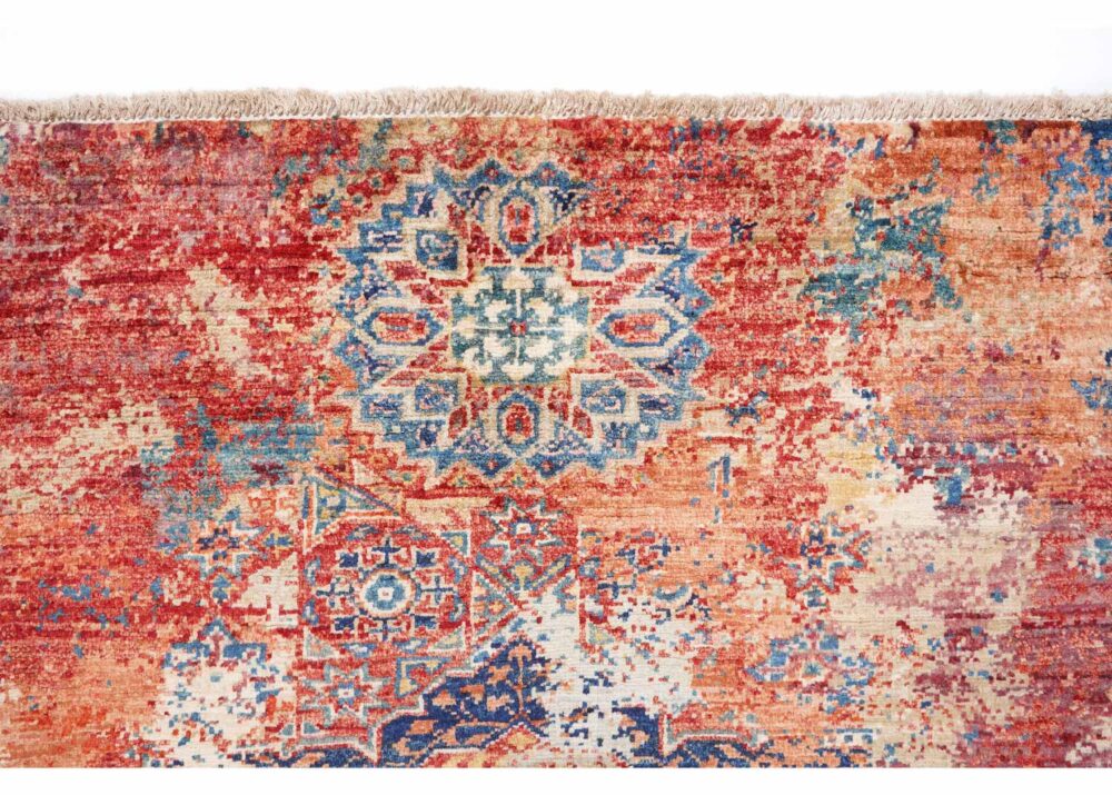 Modern Memluk Red and Orange Area Rugs 3.9x2.7 Traditional - Rugs Turkey