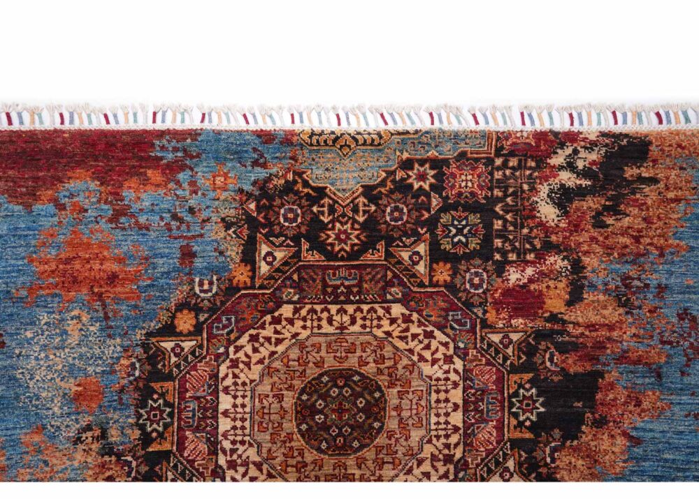 Modern Traditional Area Rugs Orange-Blue 7.8x5.4 ft Memluk - Rugs Turkey