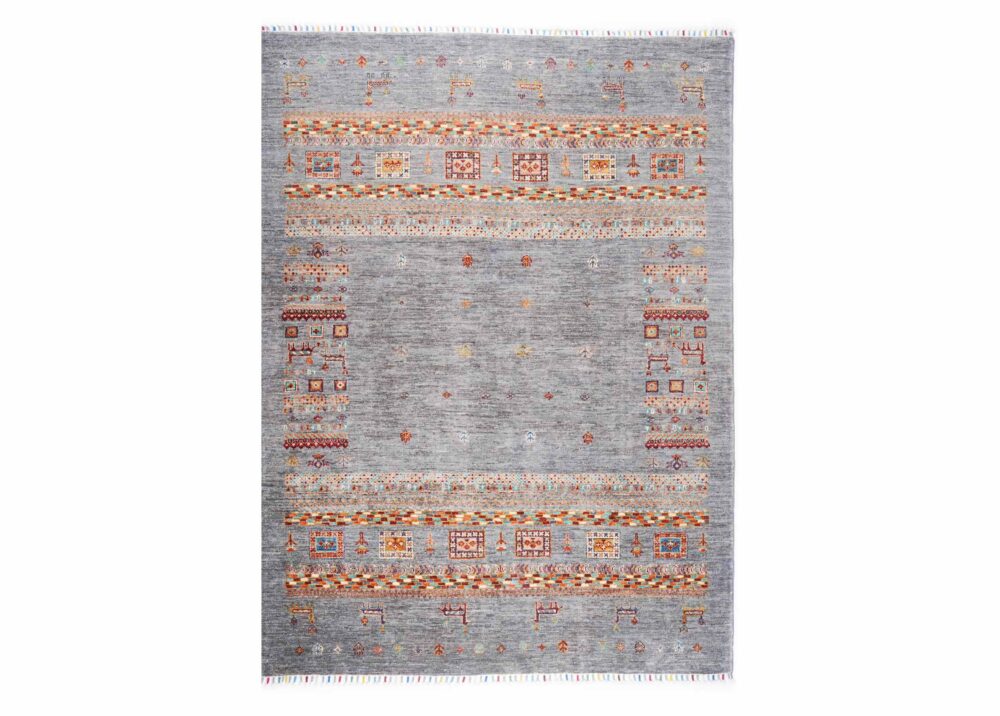 New Horcun Grey Outdoor Rug Traditional Style Animal Print 6.6x5.1 ft - Rugs Turkey