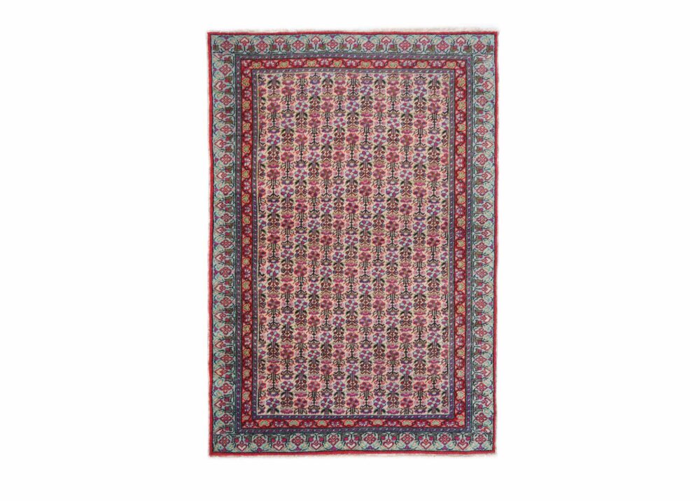 Original Vintage Floral Area Rug Traditional Kayseri 4x3 Hand-Knotted - Rugs Turkey