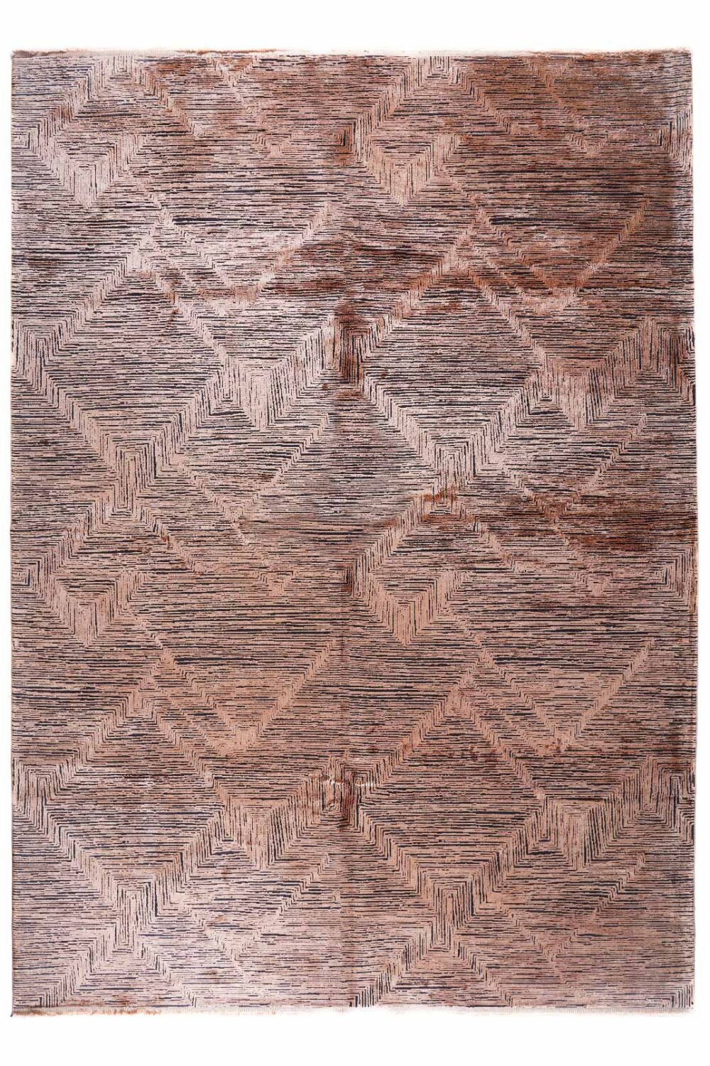 Premium Modern Design Rugs Abstract Pattern - Copper-Black 6.5x9.5 ft - Rugs Turkey