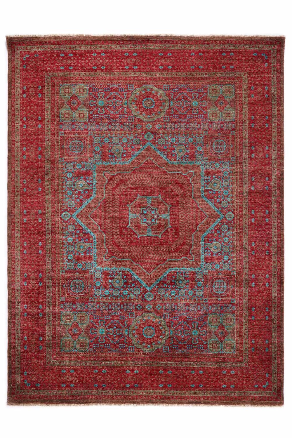 Red Area Rug for Kitchen, Bedroom, Living Room Traditional Memluk - Rugs Turkey