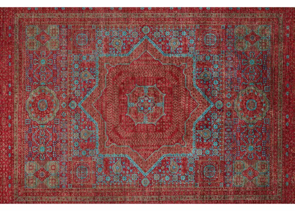 Red Area Rug for Kitchen, Bedroom, Living Room Traditional Memluk - Rugs Turkey