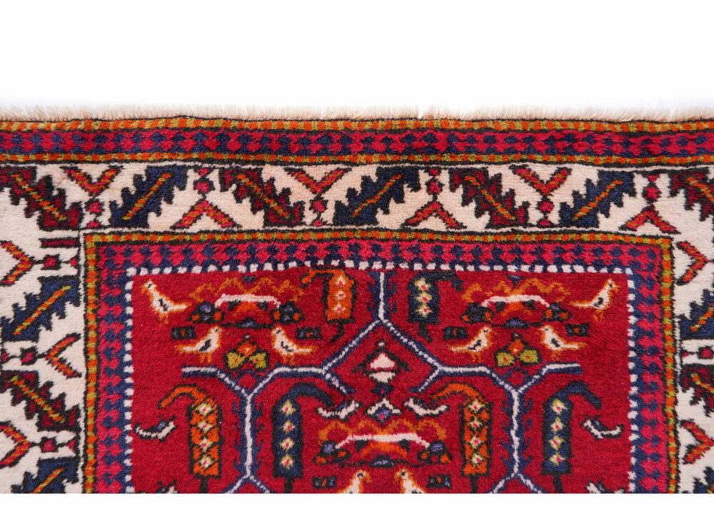 Sami Old Malatya Red-Beige 5x3 Traditional Rug Animal Print - Rugs Turkey