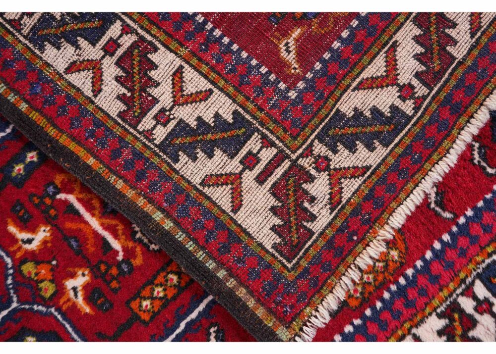 Sami Old Malatya Red-Beige 5x3 Traditional Rug Animal Print - Rugs Turkey