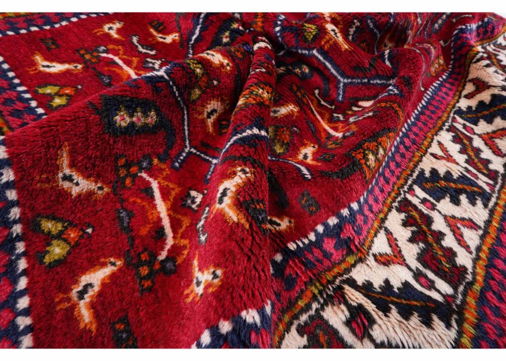 Sami Old Malatya Red-Beige 5x3 Traditional Rug Animal Print - Rugs Turkey