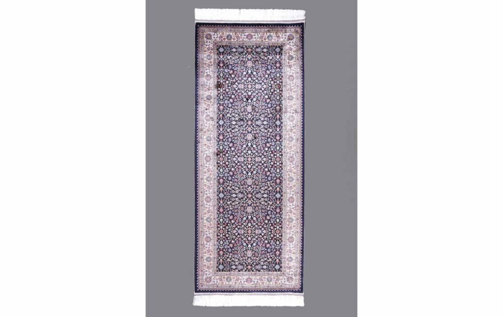 Silk Bedroom Floor Runner Medallion Design 6.5x2.6 ft Machine-Made - Rugs Turkey