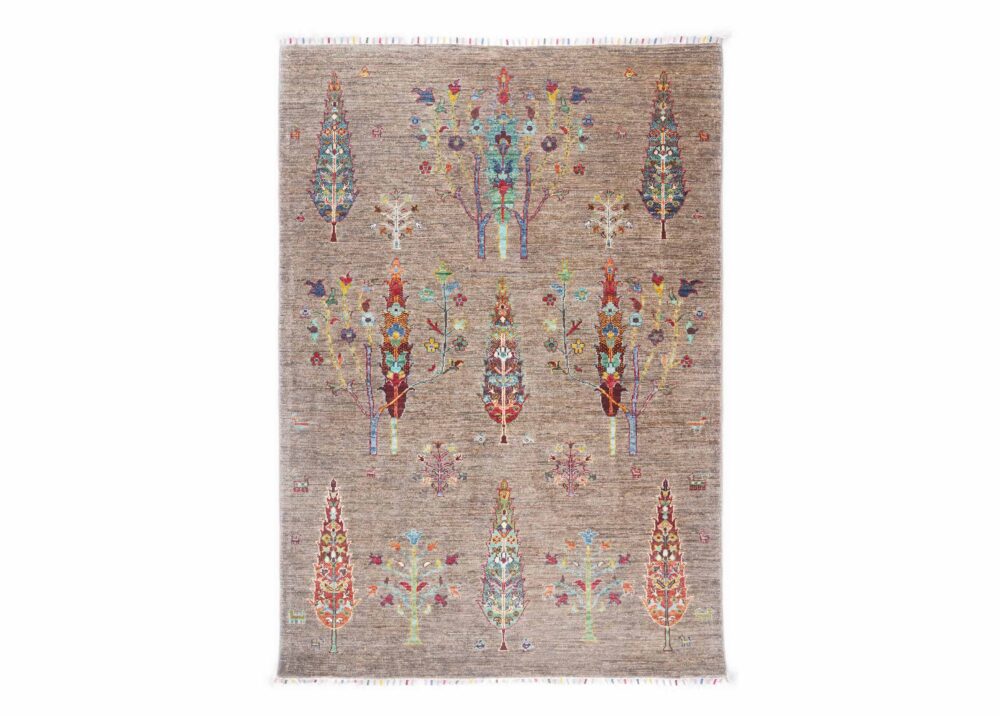 Sultani Traditional Grey Rug Floral Pattern 6x4 ft Wool-Cotton - Rugs Turkey