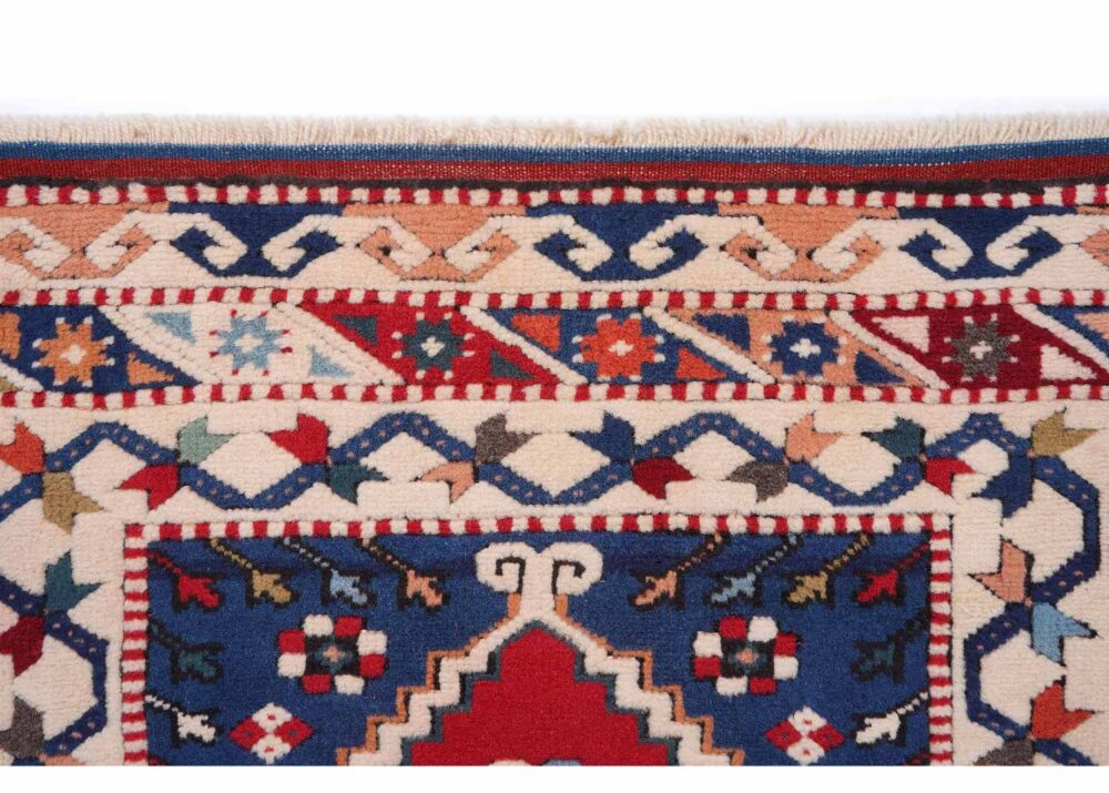 Traditional Beige-Red 3x6 Area Rug Geometric Pattern Yoruk - Rugs Turkey