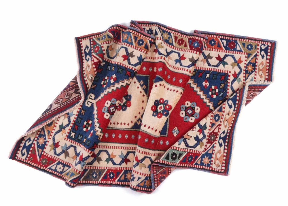 Traditional Beige-Red 3x6 Area Rug Geometric Pattern Yoruk - Rugs Turkey