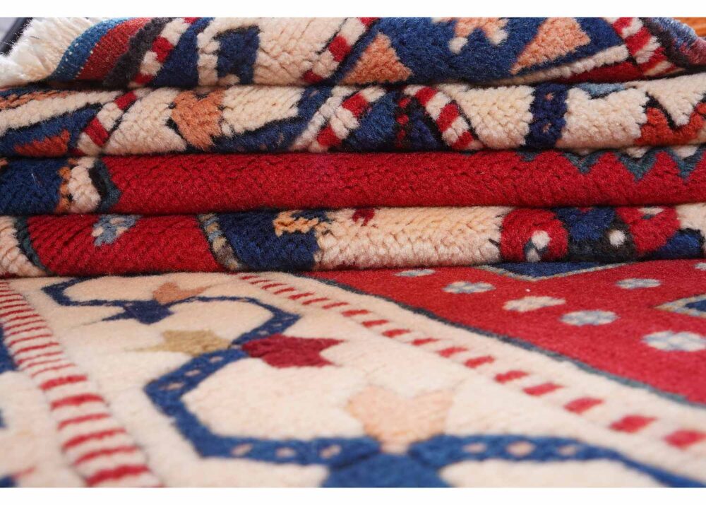 Traditional Beige-Red 3x6 Area Rug Geometric Pattern Yoruk - Rugs Turkey