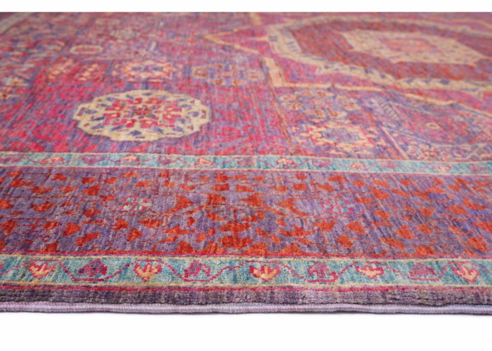 Traditional Geometric Pattern Wool Cotton Red Rug 6.4x4.9 ft Memluk - Rugs Turkey