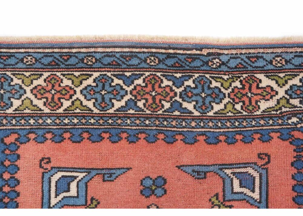 Traditional Kars 4x4 Wool Rug Semi-Old Blue & Orange - Rugs Turkey