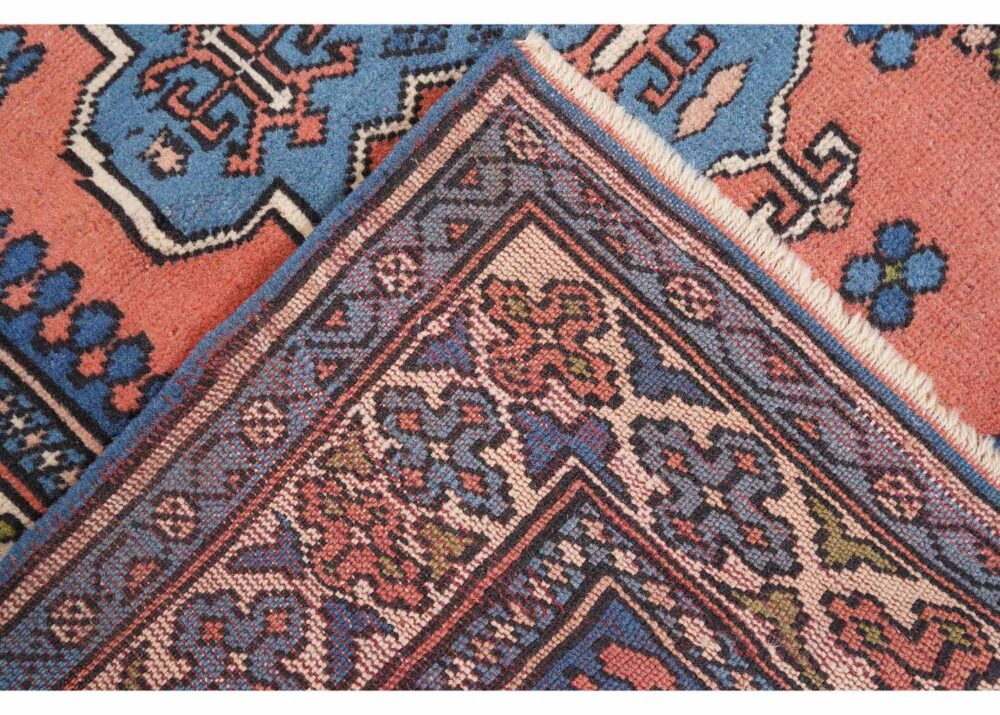 Traditional Kars 4x4 Wool Rug Semi-Old Blue & Orange - Rugs Turkey