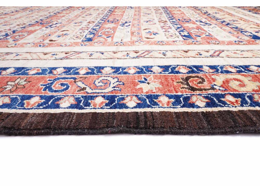 Traditional Outdoor Rug Stripe Pattern Orange-Beige 9x6.7 ft Sherwan - Rugs Turkey