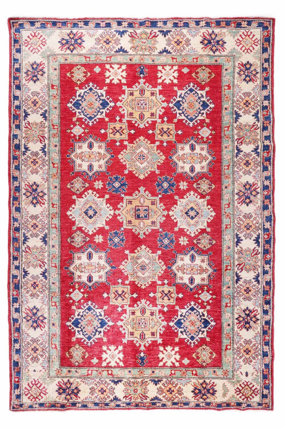 Traditional Red Area Rug Hand-Knotted Sherwan 8.9x6 ft WoolCotton - Rugs Turkey