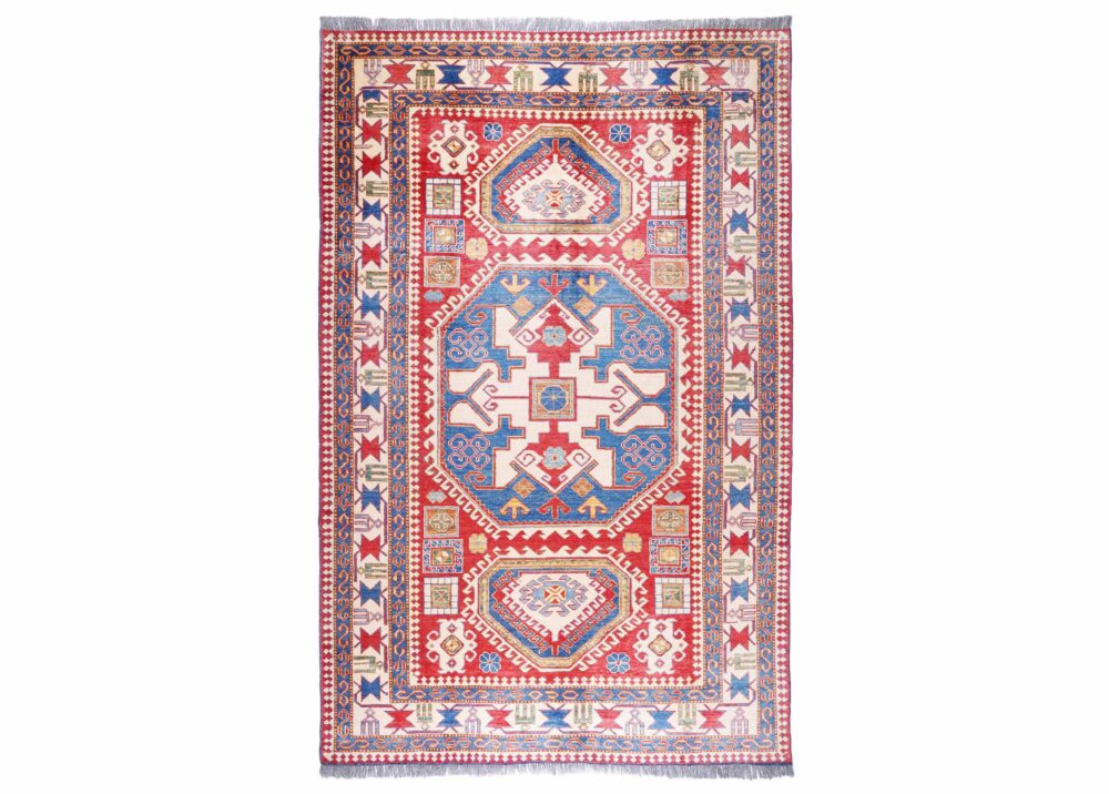 Traditional Sherwan Hand-Knotted with Wool 9x6 Rug Red-Beige - Rugs Turkey